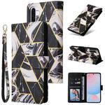 For Samsung Galaxy A56 5G Marble Bronzing Stitching Leather Phone Case(Black)