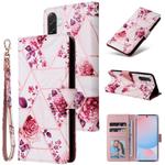For Samsung Galaxy A36 5G Marble Bronzing Stitching Leather Phone Case(Rose Gold)