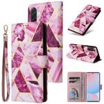 For Samsung Galaxy A36 5G Marble Bronzing Stitching Leather Phone Case(Purple)