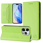 For iPhone 16 Pro Max RC01 Dual-Folded Magnetic Suction RFID Leather Phone Case(Grass Green)