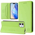 For iPhone 12 mini RC01 Dual-Folded Magnetic Suction RFID Leather Phone Case(Grass Green)