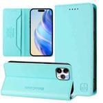 For iPhone 11 Pro Max RC01 Dual-Folded Magnetic Suction RFID Leather Phone Case(Mint Green)