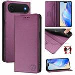 For iPhone Air RC01 Dual-Folded Magnetic Suction RFID Leather Phone Case(Violet)