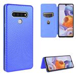 For LG Stylo 6 Carbon Fiber Texture Horizontal Flip TPU + PC + PU Leather Case with Card Slot(Blue)