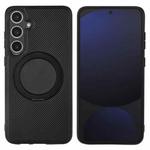 For Samsung Galaxy S25+ 5G ViLi TCY Series Kevlar Leather Texture Rotating Holder Phone Case(Black)