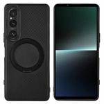 For Sony Xperia 1 V ViLi TCY Series Kevlar Leather Texture Rotating Holder Phone Case(Black)