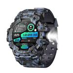 LC21 1.32 inch TFT Round Screen Sports Smart Watch Supports Blood Oxygen Monitoring/Call Reminder(Camouflage Blue)