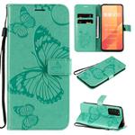 For Huawei Honor X10 3D Butterflies Embossing Pattern Horizontal Flip Leather Case with Holder & Card Slot & Wallet & Lanyard(Green)