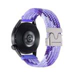 20mm Snap Button Nylon Braided Watch Band(Colorful Purple)