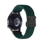 22mm Snap Button Nylon Braided Watch Band(Jungle Green)