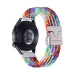 22mm Snap Button Nylon Braided Watch Band(Official Rainbow)