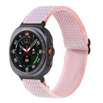 For Samsung Galaxy Watch Ultra 47mm Wave Pattern Nylon Braided Watch Band(Pink)