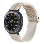 For Samsung Galaxy Watch Ultra 47mm Wave Pattern Nylon Braided Watch Band(Beige)