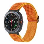 For Samsung Galaxy Watch Ultra 47mm Wave Pattern Nylon Braided Watch Band(Orange)