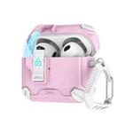 For AirPods 4 Two Color MagSafe Magnetic Holder Earphone Case(White Pink)