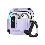 For AirPods 4 Two Color MagSafe Magnetic Holder Earphone Case(Black Purple)