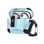 For AirPods Pro 2 Two Color MagSafe Magnetic Holder Earphone Case(Black Light Blue)