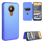 For Nokia 5.3 Carbon Fiber Texture Horizontal Flip TPU + PC + PU Leather Case with Card Slot(Blue)