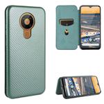 For Nokia 5.3 Carbon Fiber Texture Horizontal Flip TPU + PC + PU Leather Case with Card Slot(Green)