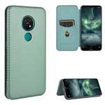 For Nokia 7.2 & 6.2 Carbon Fiber Texture Horizontal Flip TPU + PC + PU Leather Case with Card Slot(Green)