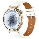20mm Square Leather Silver Buckle Watch Band(White)