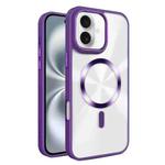 For iPhone 16 Plus Glaring CD Texture MagSafe Phone Case(Deep Purple)