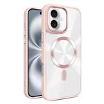 For iPhone 16 Plus Glaring CD Texture MagSafe Phone Case(Pink)