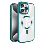 For iPhone 15 Pro Glaring CD Texture MagSafe Phone Case(Deep Green)