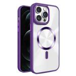 For iPhone 12 Pro Max Glaring CD Texture MagSafe Phone Case(Deep Purple)