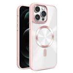 For iPhone 12 Pro Max Glaring CD Texture MagSafe Phone Case(Pink)