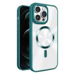 For iPhone 12 Pro Max Glaring CD Texture MagSafe Phone Case(Deep Green)