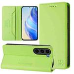 For Samsung Galaxy S23+ 5G RC01 Dual-Folded Magnetic Suction RFID Leather Phone Case(Grass Green)