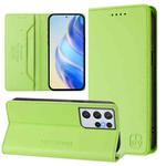 For Samsung Galaxy S21 Ultra 5G RC01 Dual-Folded Magnetic Suction RFID Leather Phone Case(Grass Green)