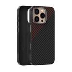 For iPhone 16 Pro Max ABEEL C Carbon Fiber Series 6D Micro Relief MagSafe Phone Case(Black Red)