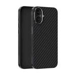 For iPhone 16 ABEEL C Carbon Fiber Series 6D Micro Relief MagSafe Phone Case(Black)