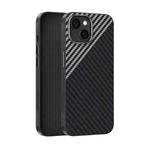 For iPhone 15 ABEEL C Carbon Fiber Series 6D Micro Relief MagSafe Phone Case(Black Grey)