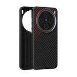 For vivo X200 ABEEL C Carbon Fiber Series 6D Micro Relief MagSafe Phone Case(Black Red)