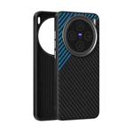 For vivo X200 ABEEL C Carbon Fiber Series 6D Micro Relief MagSafe Phone Case(Black Blue)