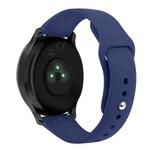 For Garmin Vivoactive 3 / Vivomove HR Solid Color Reverse Buckle Silicone Watch Band, Size: Small Code(Navy Blue)
