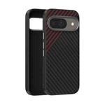 For Google Pixel 9 ABEEL C Carbon Fiber Series 6D Micro Relief MagSafe Phone Case(Black Red)