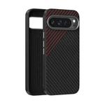 For Google Pixel 9 Pro ABEEL C Carbon Fiber Series 6D Micro Relief MagSafe Phone Case(Black Red)