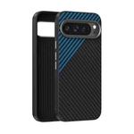 For Google Pixel 9 Pro ABEEL C Carbon Fiber Series 6D Micro Relief MagSafe Phone Case(Black Blue)