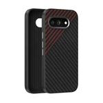 For Google Pixel 9a ABEEL C Carbon Fiber Series 6D Micro Relief MagSafe Phone Case(Black Red)