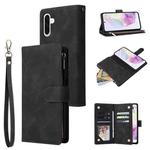 For Samsung Galaxy A17 5G Multifunctional Frosted Zipper Wallet Leather Phone Case(Black)