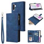 For Samsung Galaxy A17 5G Multifunctional Frosted Zipper Wallet Leather Phone Case(Blue)
