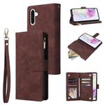 For Samsung Galaxy A17 5G Multifunctional Frosted Zipper Wallet Leather Phone Case(Coffee)