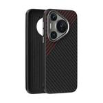 For Huawei Pura 70 ABEEL C Carbon Fiber Series 6D Micro Relief MagSafe Phone Case(Black Red)