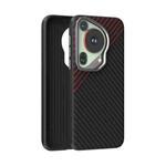 For Huawei Pura 70 Ultra ABEEL C Carbon Fiber Series 6D Micro Relief MagSafe Phone Case(Black Red)