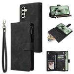 For Samsung Galaxy S24 FE 5G Multifunctional Frosted Zipper Wallet Leather Phone Case(Black)