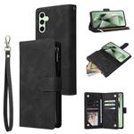 For Samsung Galaxy S25 FE 5G Multifunctional Frosted Zipper Wallet Leather Phone Case(Black)